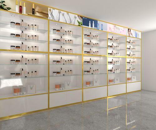 厂家直销设计木制烤漆展示柜化妆品展厅展示架美容院多经点陈列柜